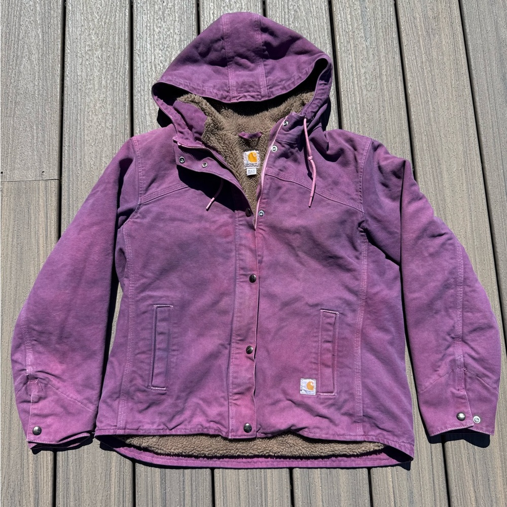 Carhartt Sandstone Berkeley Jacket Sherpa-Lined Women’s Size Med 8/10